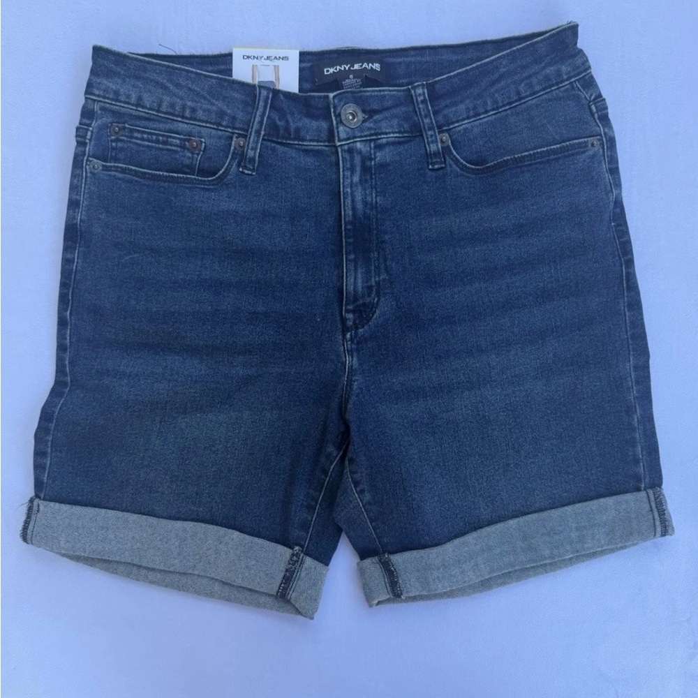 Dkny Jeans Women's Pull-On Bermuda Shorts, Dark Blue, Size 8 New With Tags